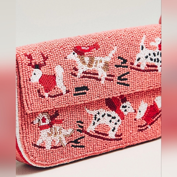 NWT Anthropologie The Fiona Beaded Bag - Sled With Dogs - Picture 2 of 6